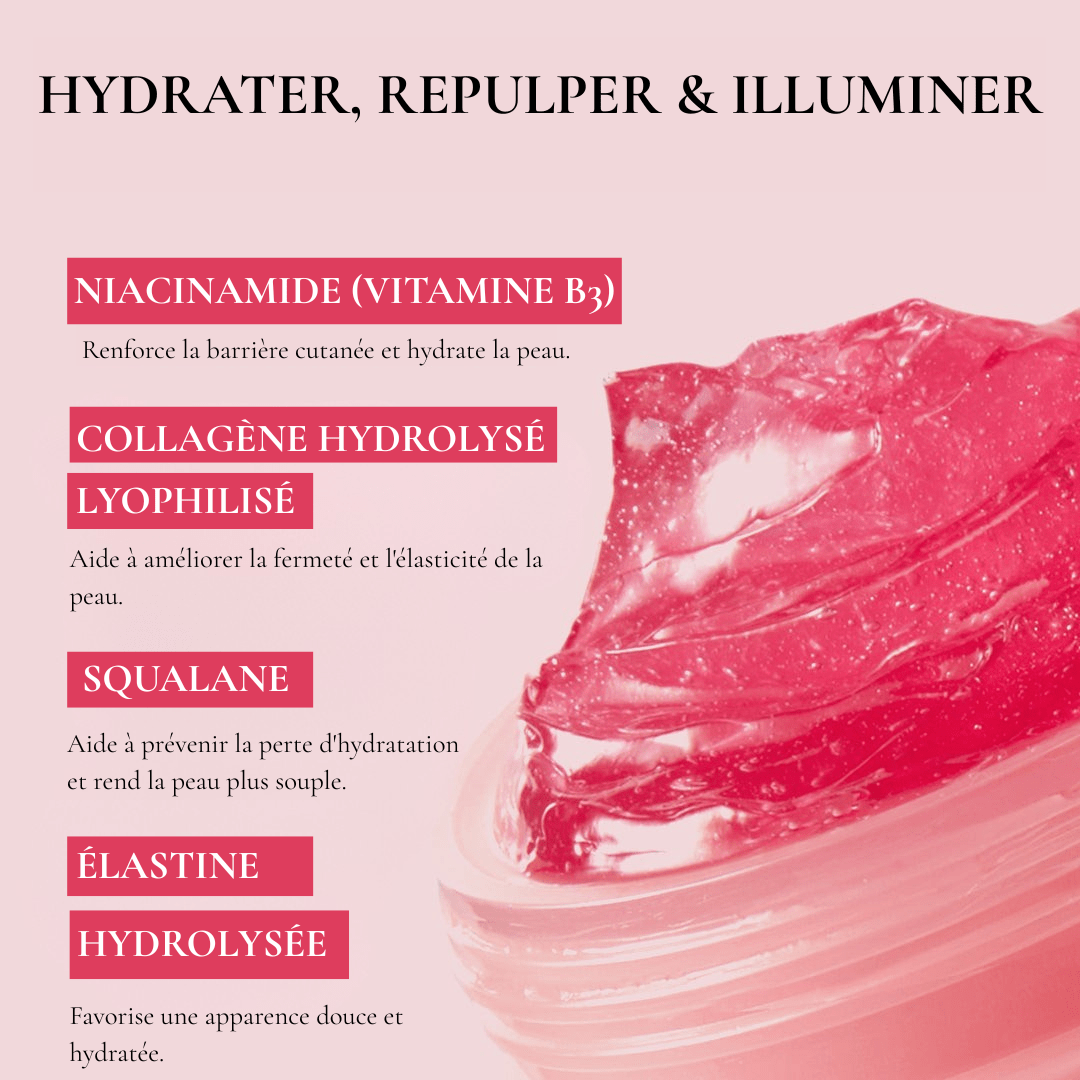 Crème gélifiée au collagène hydrolysé et au niacinamide